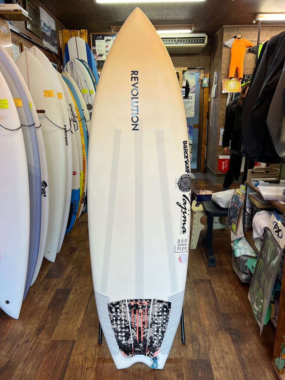 JUSTICE Tajima shapeRaptorⅡ DUO FLEX EPOXY

5’9”x20'1/2"x2'5/8” 175.2cm52/1 x 6.632.1ℓ  FCSⅡ FIN無  45点 
¥53,000+tax
